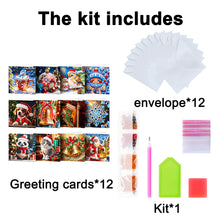 Load image into Gallery viewer, 12Pcs Christmas Special Shape DIY Diamond Painting Card for Holiday Party Favors
