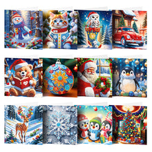 Load image into Gallery viewer, 12Pcs Christmas Special Shape DIY Diamond Painting Card for Holiday Party Favors
