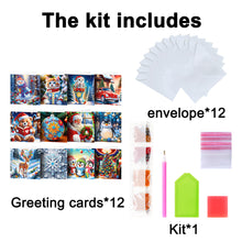 Load image into Gallery viewer, 12Pcs Christmas Special Shape DIY Diamond Painting Card for Holiday Party Favors
