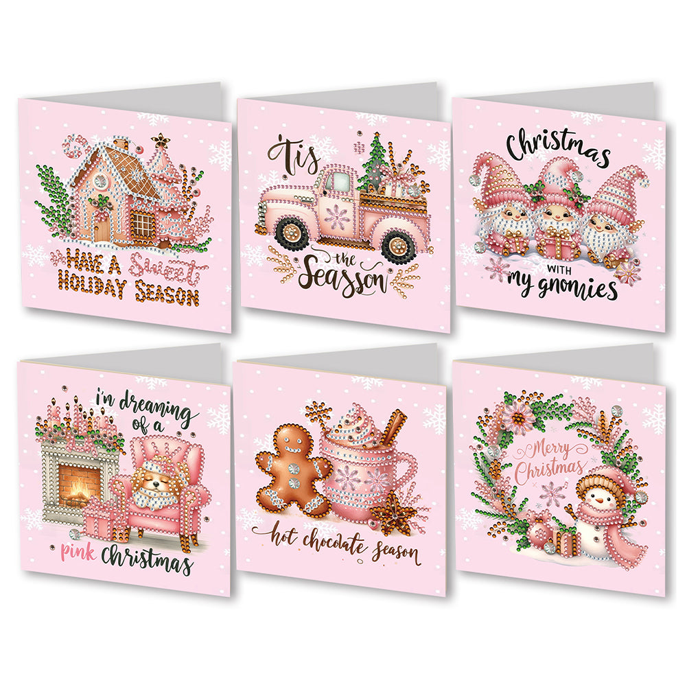 2/6/12Pcs Butterfly and Flower DIY Diamond Painting Card Diamond Daily Wish Card