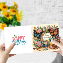 Load image into Gallery viewer, 2/6/12Pcs Butterfly and Flower DIY Diamond Painting Card Diamond Daily Wish Card
