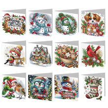 Load image into Gallery viewer, 2/6/12Pcs Butterfly and Flower DIY Diamond Painting Card Diamond Daily Wish Card
