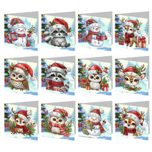 Load image into Gallery viewer, 2/6/12Pcs Butterfly and Flower DIY Diamond Painting Card Diamond Daily Wish Card
