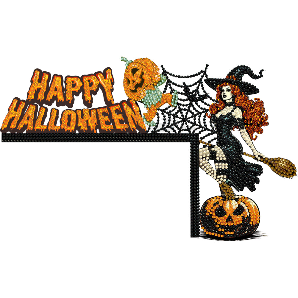 Halloween Cross And Butterfly Diamond Art Door Right Angle Sign for Party Favors