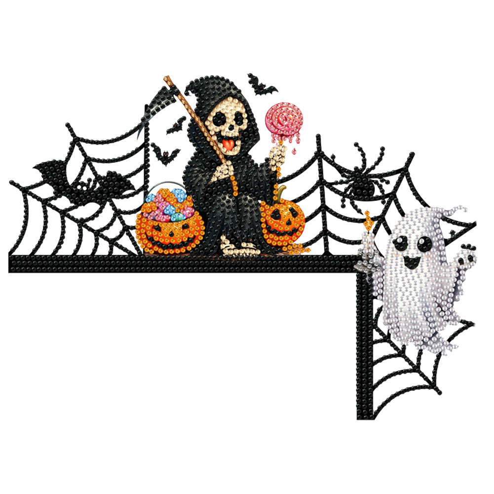 Halloween Cross And Butterfly Diamond Art Door Right Angle Sign for Party Favors
