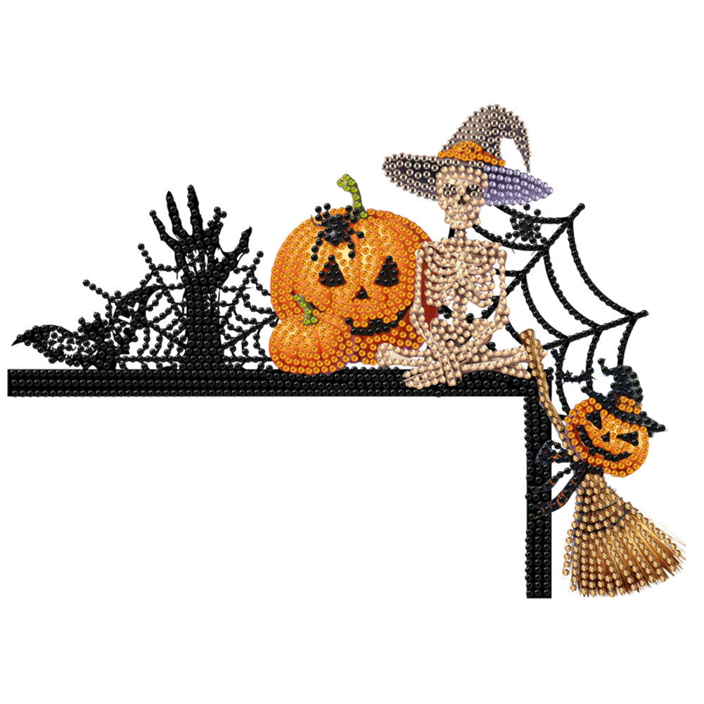 Halloween Cross And Butterfly Diamond Art Door Right Angle Sign for Party Favors