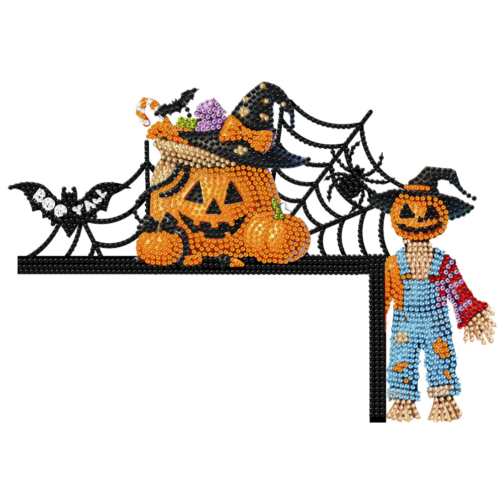 Halloween Cross And Butterfly Diamond Art Door Right Angle Sign for Party Favors