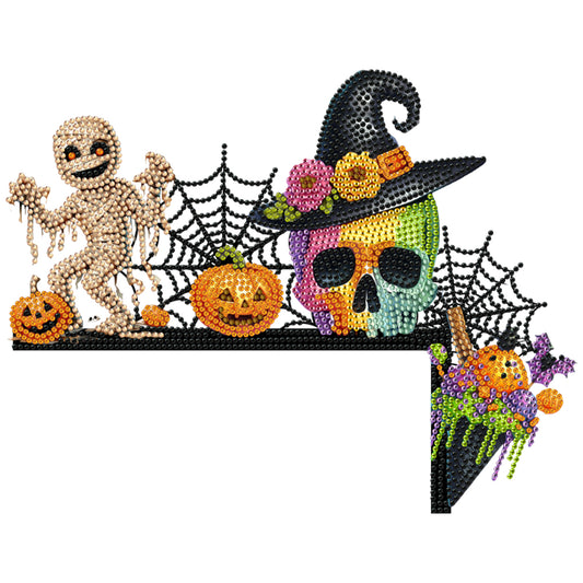 Halloween Cross And Butterfly Diamond Art Door Right Angle Sign for Party Favors