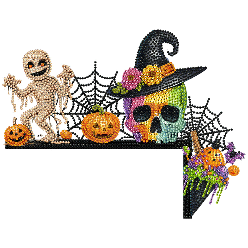 Halloween Cross And Butterfly Diamond Art Door Right Angle Sign for Party Favors