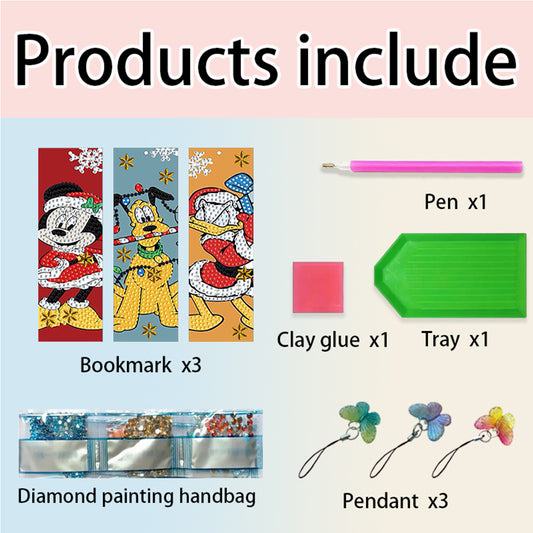 3Pcs Special Shape Animals 5D DIY Diamond Painting Bookmark for Reading Day Gift