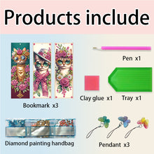 Load image into Gallery viewer, 3Pcs Special Shape Animals 5D DIY Diamond Painting Bookmark for Reading Day Gift
