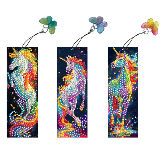3Pcs Special Shape Animals 5D DIY Diamond Painting Bookmark for Reading Day Gift