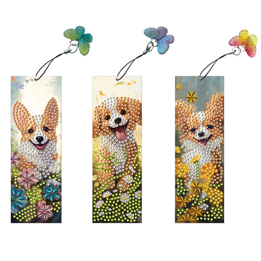 3Pcs Special Shape Animals 5D DIY Diamond Painting Bookmark for Reading Day Gift