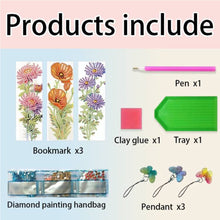 Load image into Gallery viewer, 3Pcs Special Shape Animals 5D DIY Diamond Painting Bookmark for Reading Day Gift
