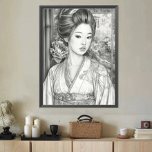 Load image into Gallery viewer, Diamond Painting - Full Round - Black and white girl (40*50CM)
