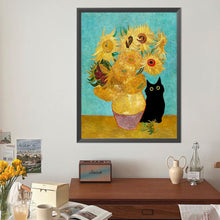 Load image into Gallery viewer, Diamond Painting - Full Round - Sunflower black cat (40*50CM)
