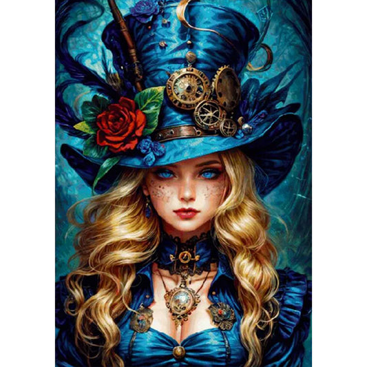 AB Diamond Painting - Full Round - Blonde punk girl (70*100CM)