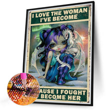 Load image into Gallery viewer, Diamond Painting - Full Round - Pterosaur girl retro pictorial (35*45CM)
