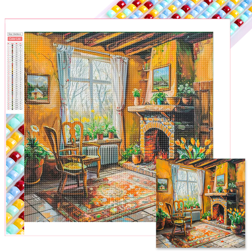 Diamond Painting - Full Square - Room corner (50*50CM)