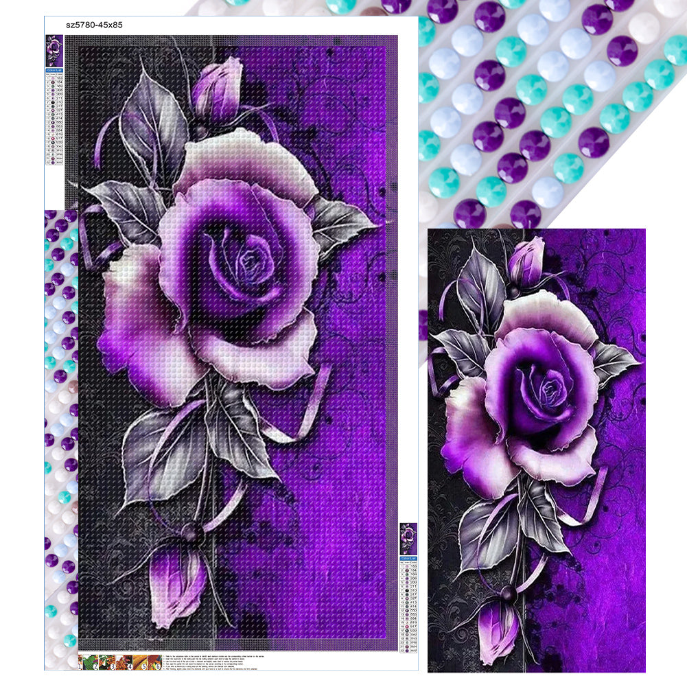 Diamond Painting - Full Round - Purple rose (45*85CM)