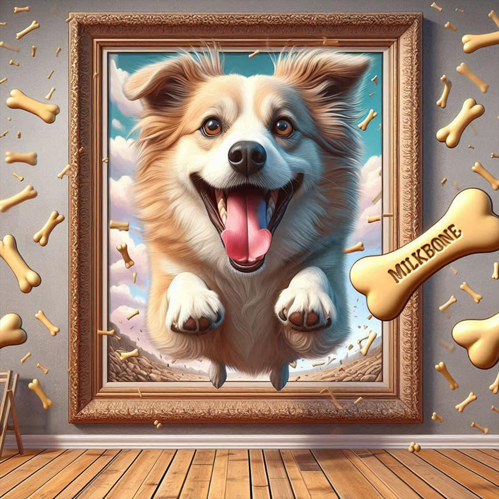 Diamond Painting - Full Round - 3D picture frame biscuit puppy (40*40CM)
