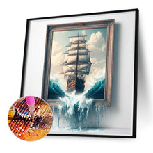 Load image into Gallery viewer, Diamond Painting - Full Round - 3D picture frame sailboat (40*40CM)
