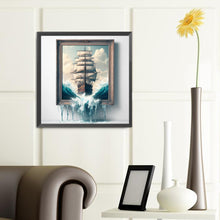 Load image into Gallery viewer, Diamond Painting - Full Round - 3D picture frame sailboat (40*40CM)
