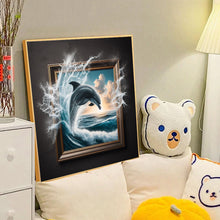 Load image into Gallery viewer, Diamond Painting - Full Round - 3D picture frame jumping dolphin (40*40CM)
