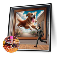 Load image into Gallery viewer, Diamond Painting - Full Round - 3D picture frame running puppy (40*40CM)
