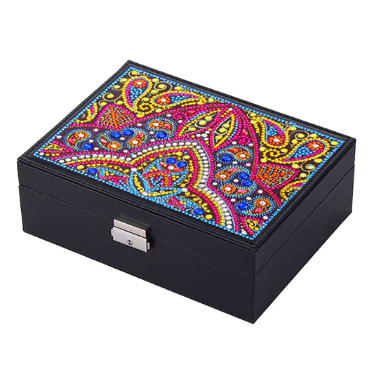 PU Partial Special Shaped Mandala Diamond Art Bracelet Organizer for Women Girls