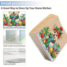 Load image into Gallery viewer, Acrylic Double Sided Christmas 5D DIY Diamond Art Paper Towel Storage Rack Decor
