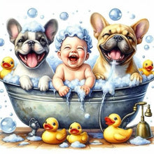 Load image into Gallery viewer, Diamond Painting - Full Round - Bathing baby puppy (40*40CM)

