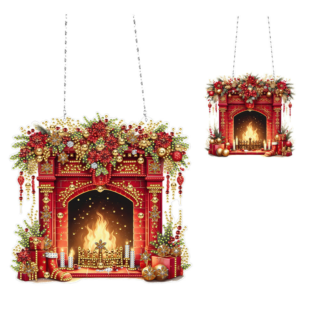 Acrylic Christmas Rhinestone Diamond Art Window Pendants for Garden Window Decor