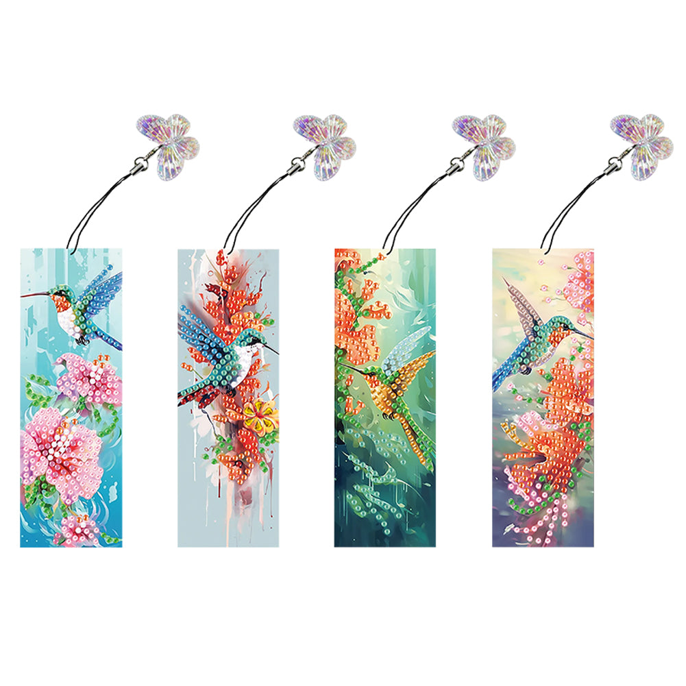 4Pcs Special Shaped Colorful Pattern Diamond Painting Bookmark for Reading Lover