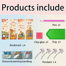 Load image into Gallery viewer, 4Pcs Special Shaped Colorful Pattern Diamond Painting Bookmark for Reading Lover
