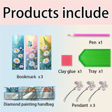 Load image into Gallery viewer, 3Pcs Special Shaped Animal Flower 5D DIY Diamond Art Book Mark for Reading Lover
