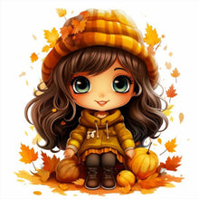 Load image into Gallery viewer, Diamond Painting - Full Round - Autumn pumpkin girl (30*30CM)
