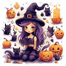 Load image into Gallery viewer, Diamond Painting - Full Round - Pumpkin witch girl (30*30CM)
