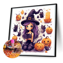 Load image into Gallery viewer, Diamond Painting - Full Round - Pumpkin witch girl (30*30CM)
