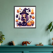 Load image into Gallery viewer, Diamond Painting - Full Round - Pumpkin witch girl (30*30CM)
