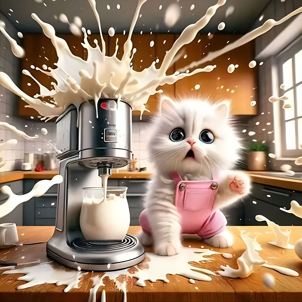 Diamond Painting - Full Round - Funny cat (40*40CM)