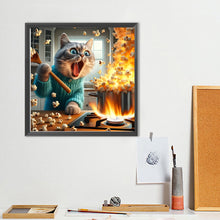 Load image into Gallery viewer, Diamond Painting - Full Round - Funny cat (40*40CM)
