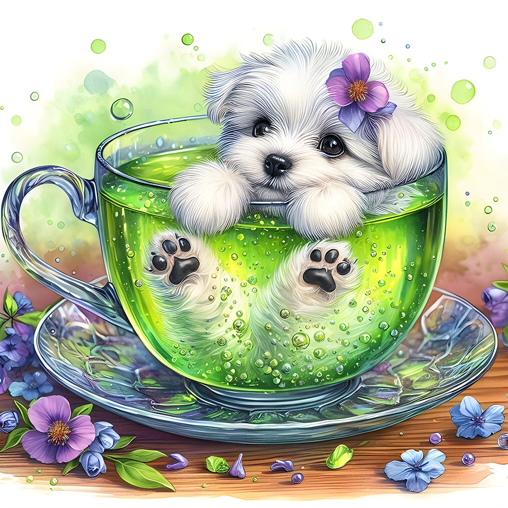 Diamond Painting - Full Round - Juice cup puppy (40*40CM)