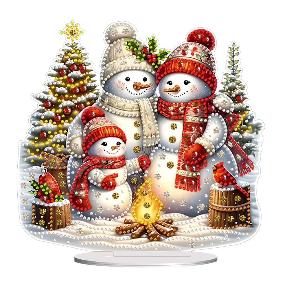 Acrylic Christmas Cardinal Diamond Painting Desktop Decors for Home Office Decor