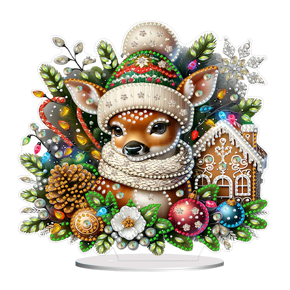 Acrylic Christmas Cardinal Diamond Painting Desktop Decors for Home Office Decor