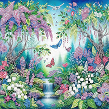Load image into Gallery viewer, Diamond Painting - Partial Special Shaped - Butterfly flower forest landscape (30*30CM)
