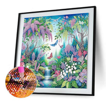Load image into Gallery viewer, Diamond Painting - Partial Special Shaped - Butterfly flower forest landscape (30*30CM)
