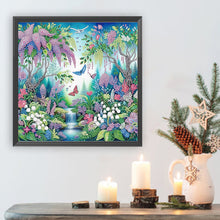 Load image into Gallery viewer, Diamond Painting - Partial Special Shaped - Butterfly flower forest landscape (30*30CM)
