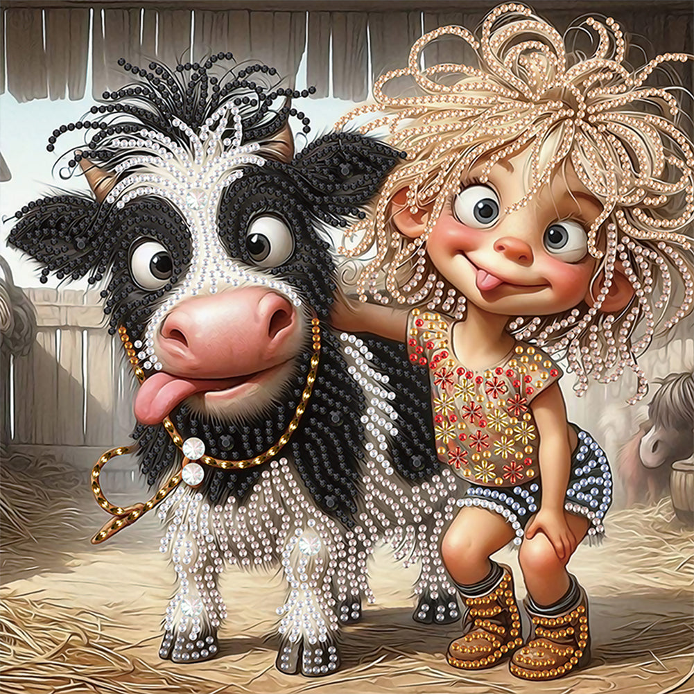 Diamond Painting - Partial Special Shaped - Cute children (30*30CM)