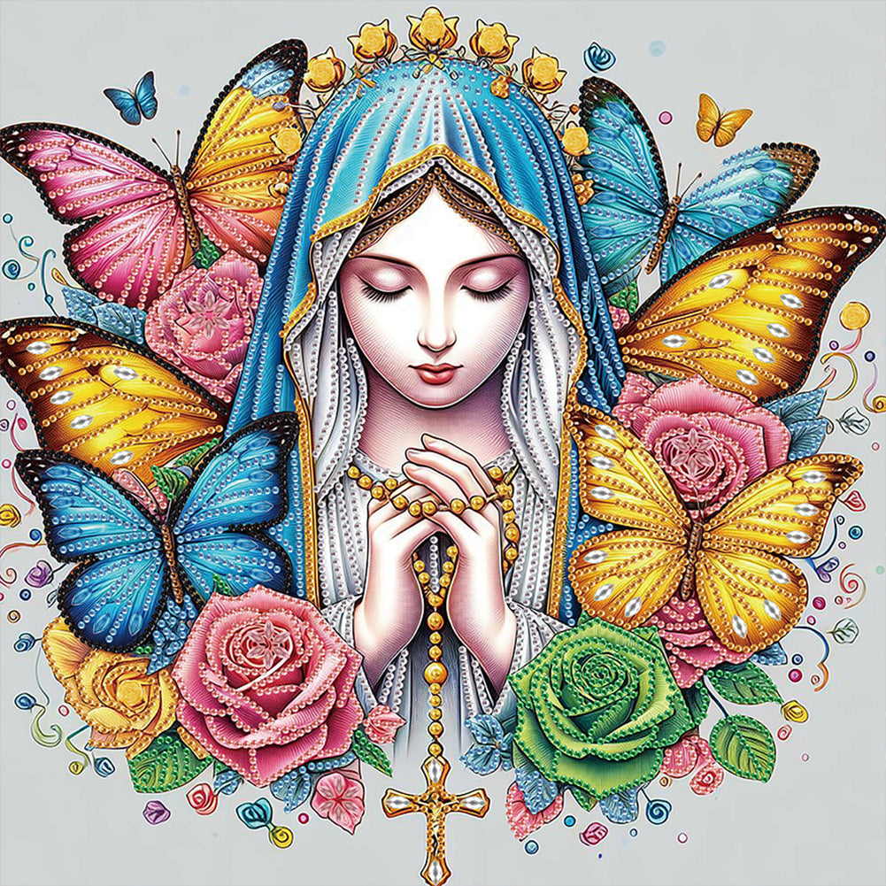 Diamond Painting - Partial Special Shaped - Religious Jesus Mother (40*40CM)